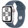 Smartwatch Apple Watch SE 40mm GPS + Cellular alu srebrny z paskiem sportowym w kolorze sztormowego błękitu MRGM3QP/A - M|L